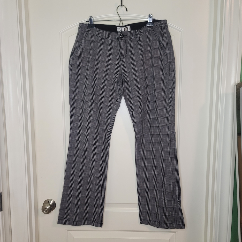 Early 2000 Vintage GLO Black & Charcoal Plaid Dress Pants Y2k 90sfashion